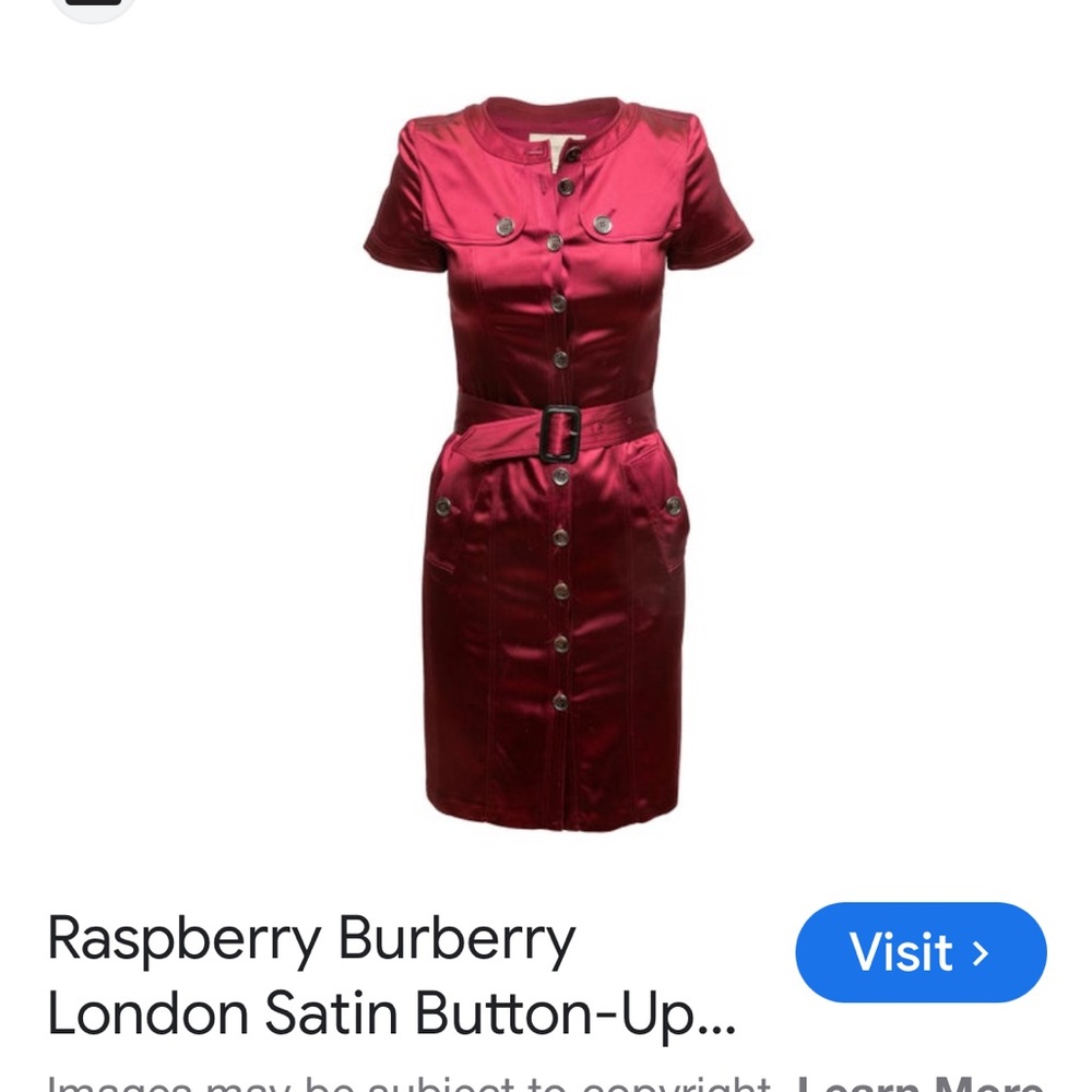 Burberry raspberry Dress with Belt & Pockets-EUC - Picture 10 of 10